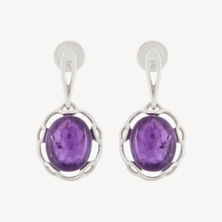 Pilt Kõrvarõngad ametüstiga
