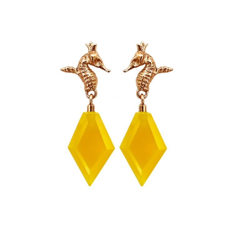 Pilt Tanel Veenre "Hippo Crystal Yellow" kõrvarõngad