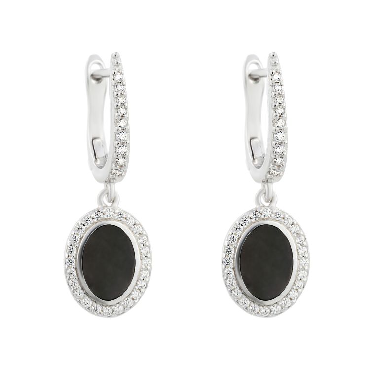 Pilt Kõrvarõngad pärlmutter ja CZ