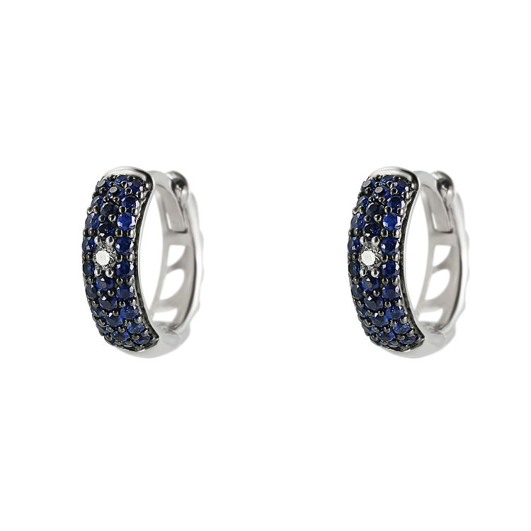 Pilt Kõrvarõngad safiiri ja teemantitega